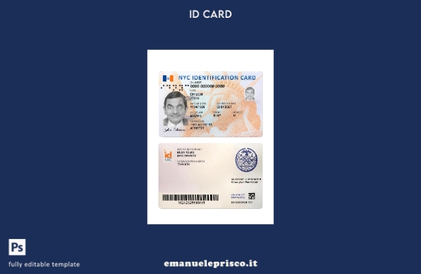 stile verificato Nuovo modello di carta d'identità USA New York